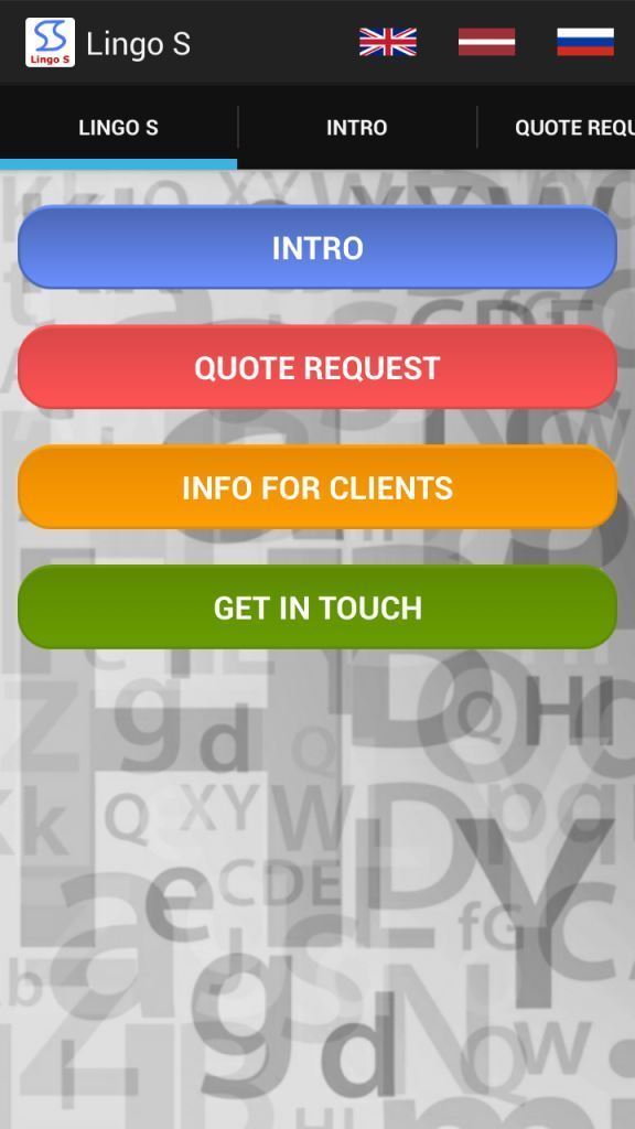 LINGO S Application for Android devices